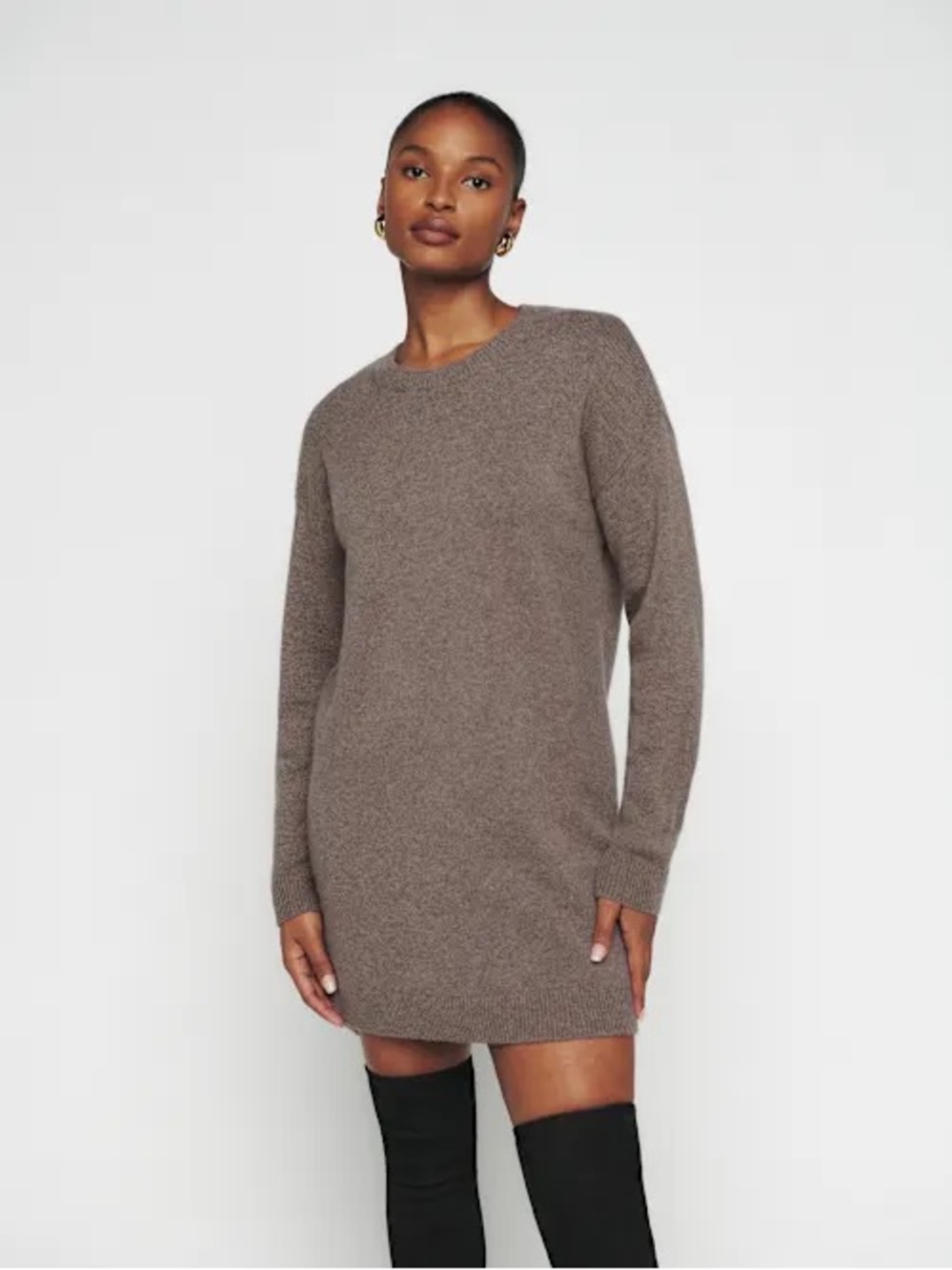 REFORMATION Henrietta Cashmere Dress in Taupe - Picture 7 of 11